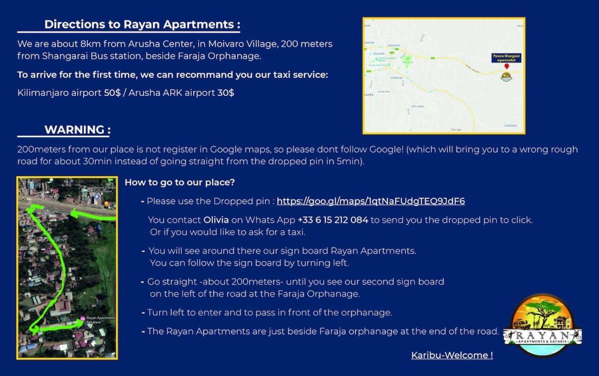 Rayan Apartments & Safaris Arusha Buitenkant foto